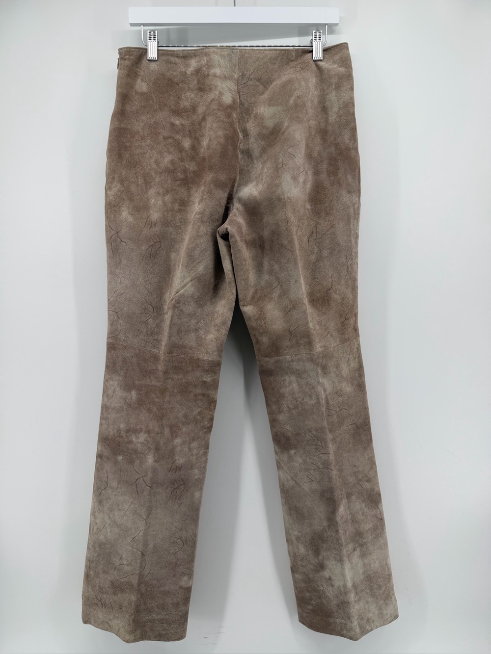 Vtg Newport News Suede Leather Pants 12 High Rise Straight Leg Brown 90s Y2K‎